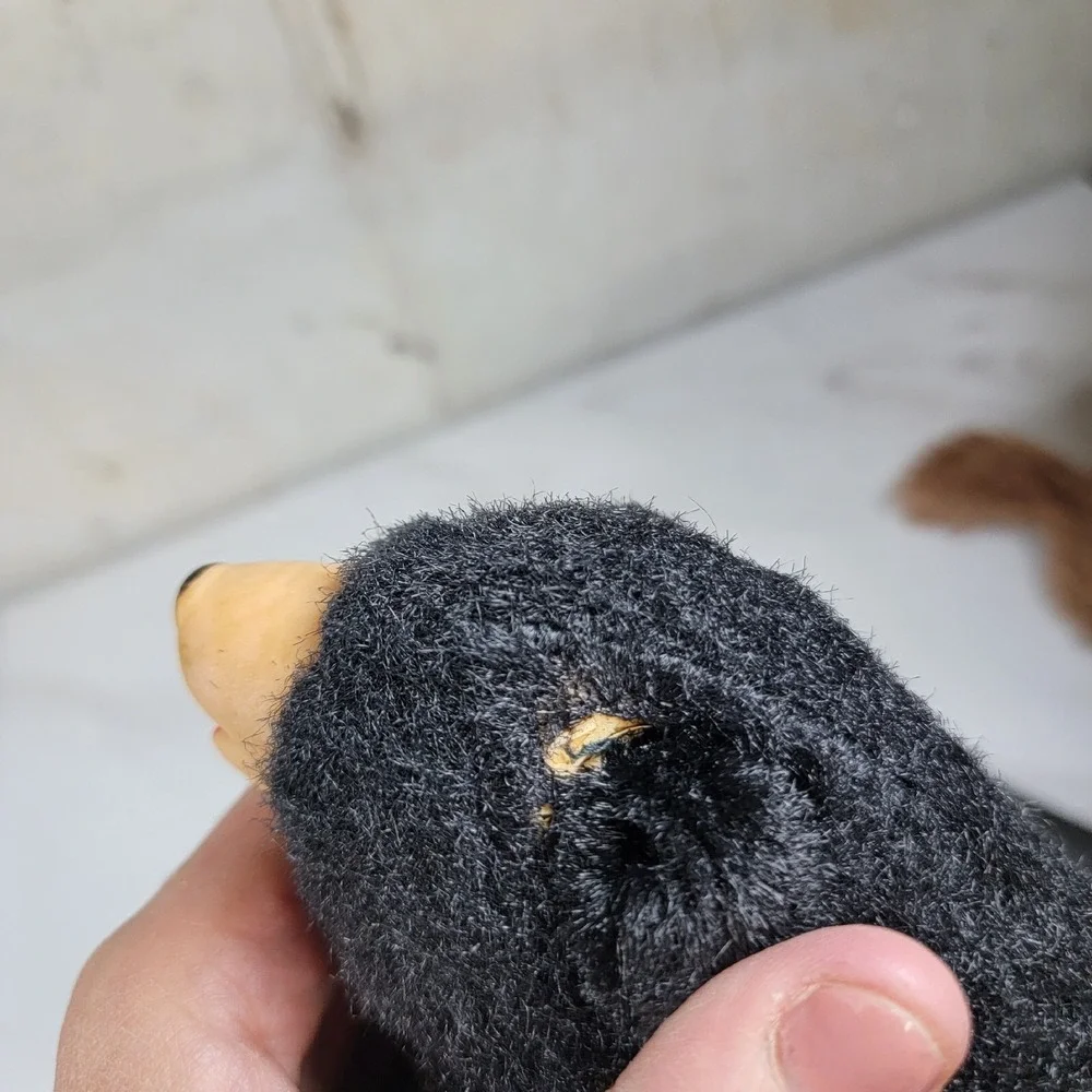 Vintage BLACK BEAR‎ Rubber Nose Plush Cork Filled